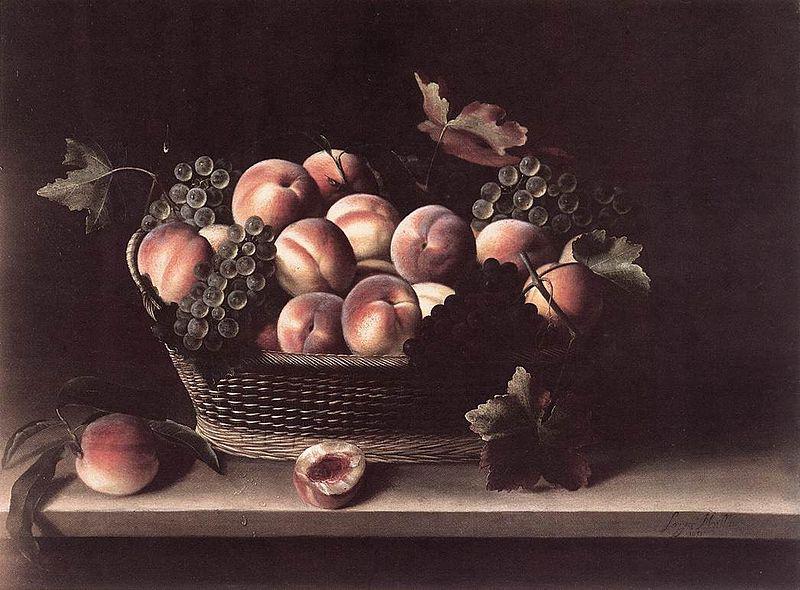 Louise Moillon Basket with Peaches and Grapes oil painting image